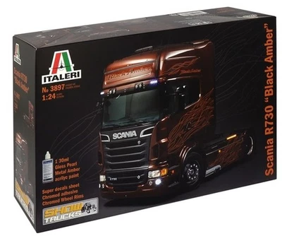 ITALERI, SCANIA R730 V8 4x2 Show Trucks Black Amber maquette à monter et à pe... - Photo 1/4