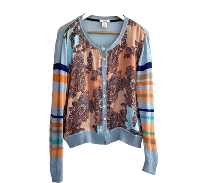 Cárdigan Sundance Mujer Talla M Lino Seda Frontal con Estampado Floral Boho Foto 1 de 4