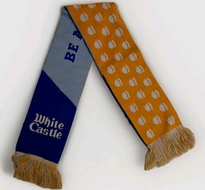 Vintage Winter White Castle Orange & Blue Cheeseburger Slyder Cravers Scarf - Picture 1 of 4