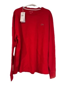 Lacoste Waffle Knit Long Sleeve Sleepwear Lounge Men's Pajama Top Large - Picture 1 of 4