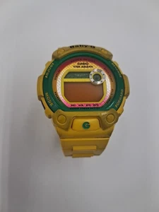 CASIO BABY-G BLX-100 Armbanduhr gebraucht - Rasta gelb/grün/rot - braucht Batterie - Bild 1 von 6
