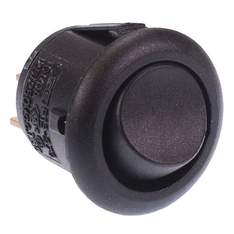 Black Mini Round On-Off Rocker Switch SPST 12A SCI R13-270A-02 - Image 1 of 1