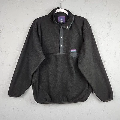 Chaqueta polar vintage Gap Arctic Light para hombre mediana negra 1/2 bolsillos a presión en T Y2K  Foto 1 de 4