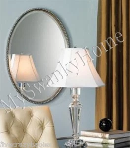 Luxus PERLEN BRONZE oval Waschtisch Wandspiegel NEIMAN MARCUS Metall braun dunkel - Bild 1 von 7