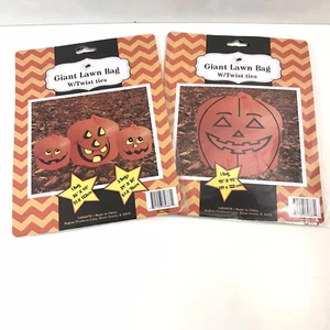 Neu Halloween Herbst Riesen Kürbis Rasen Blatt Blätter Tasche enthält 2 Packungen - Bild 1 von 4