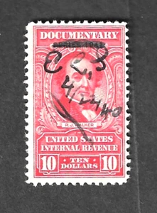 U. S. Revenue ~ Scott R305 ~  Series of 1940 ~ $10 Red ~ DOCUMENTARY ~ Used - Picture 1 of 1