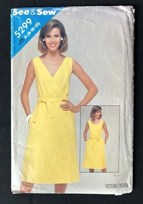 See & Sew 5299 Misses Dress (Front or Back Wrap) 1970's Pattern size 8-12 Uncut - Image 1 of 2