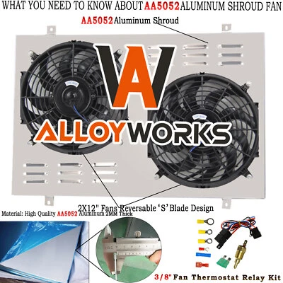 Aluminum Radiator Shroud Fan For 1983-1997 Ford F150 F250 F350 Bronco V8 Truck Foto 1 de 4