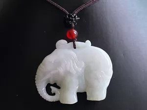 Zertifizierter natürlicher A-Klasse Myanmar Jade Jadeit Schnitzerei Elefant Anhänger 5075 - Bild 1 von 7