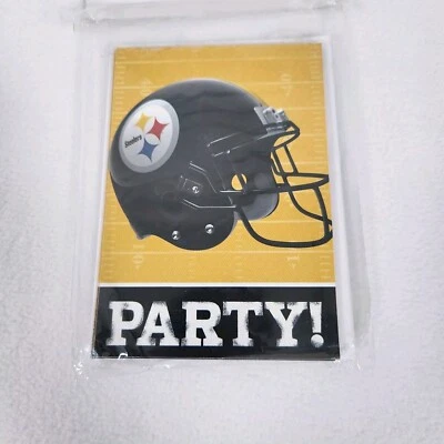 Pittsburgh Steelers NFL Pro Football Sports Party Invitations & Envelopes 4 each - Image 1 of 4