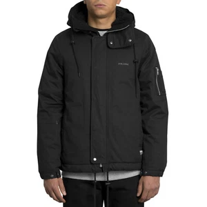 Volcom Vaugan Parka Jacket nero - giacca invernale foderata in pelliccia con cappuccio - Foto 1 di 6