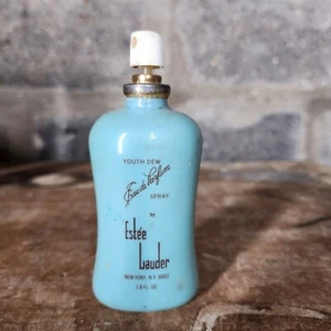 Botella de perfume azul vintage Estee Lauder Youth Dew Eau de Parfum vacía sin tapa - Imagen 1 de 4