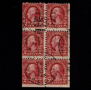 OPC 1926 Sc#583a Washington 2c Booklet Pane of 6 RPO Cancel Rare Item - Picture 1 of 2
