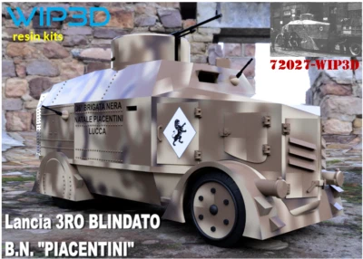 WIP3D 72027 LANCIA 3RO CORAZZATO B.N. Piacentini scala 1/72 Kit in Resina - Immagine 1 di 4