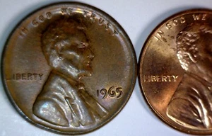 1965 ERROR Broad Struck Lincoln Cent Unc. / BU + Coin NICE TONE Toned LOT #1  NR - Picture 1 of 5