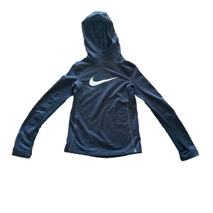 🔥🔥Nike Pro HyperWarm Girls' Pullover Hoodie Child Size Small Black - Picture 1 of 6