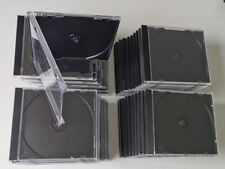 40 CD Leerhüllen Jewel Case Box klar transparent, Tray schwarz