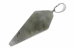  Colgante de encaje de labradorita péndulo de joyería 45x15 mm con ojal de plata - HS17 - Imagen 1 de 2