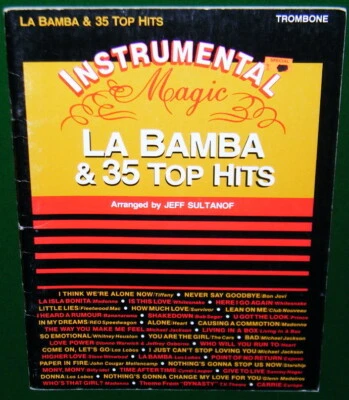 TROMBONE Song Book with Sheet Music LA BAMBA, Lean on Me, CARRIE, Little Lies,.. - Image 1 of 4