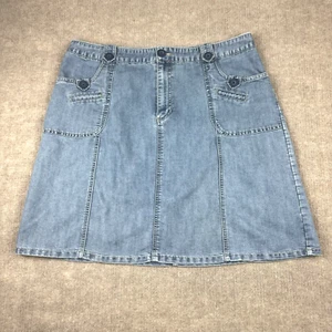 Blue Jean Denim Skirt Womens Size 18 Knee Length Boho Hippie Chic WesternY2K - Picture 1 of 12