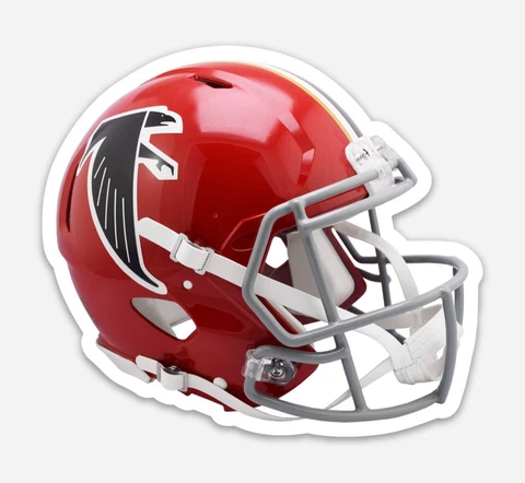 Atlanta Falcons Football Helmet (Throwback)  w/ Falcon Logo type Die-Cut MAGNET Cover