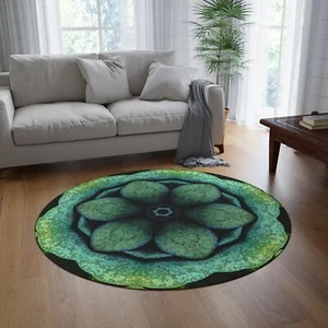 Bohemian Round Rug Mandala Meditation Yoga 'Pioneer Spirit' Art by Mitzisniftis - Picture 1 of 5