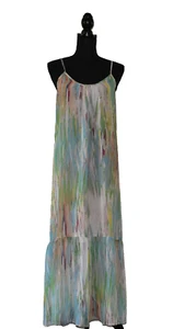 B5 NWT VERONICA M Dayana Multicolor Spaghetti Strap Maxi Dress Size L $139 - Picture 1 of 8