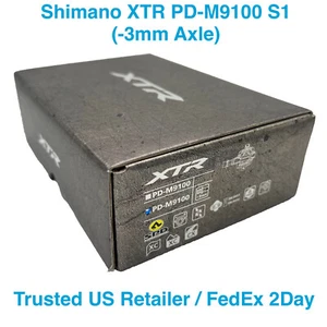NEW Shimano XTR PD-M9100 S1 SPD Bicycle Pedals -3mm Shorter Axle Mountain Bike - Picture 1 of 4