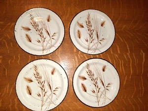 Set of 4 Bread / Dessert Plates, Wedgwood Stonehenge, Midwinter Wild Oats - Picture 1 of 5