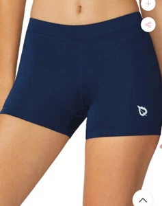 BALEAF Women XL Active Fitness Compression Volleyball Shorts Workout Navy Blue - Picture 1 of 4