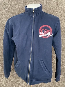 Quicksilver Fleece Full Zip Sweater Boys XL Blue Mock Logo Skateboard - Picture 1 of 12