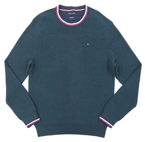 Suéter Tommy Hilfiger Para Hombre 2XL Verde Acanalado Tejido Crew Geneva Calce Regular Nuevo con Etiquetas - Imagen 1 de 10