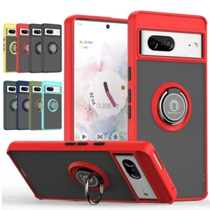 For Google Pixel 6 Slim Matte Back Ring Stand Case Cover+Screen Protector - Picture 1 of 27