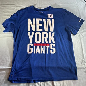 NEW YORK GIANTS NIKE DRI-FIT NFL TEAM APPAREL T-SHIRT EXTRA LARGE XL BLUE - Picture 1 of 9