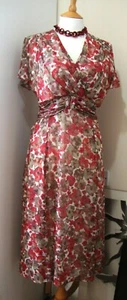 Country Casuals Sheer Lined Floral Dress - 14 - Picture 1 of 5