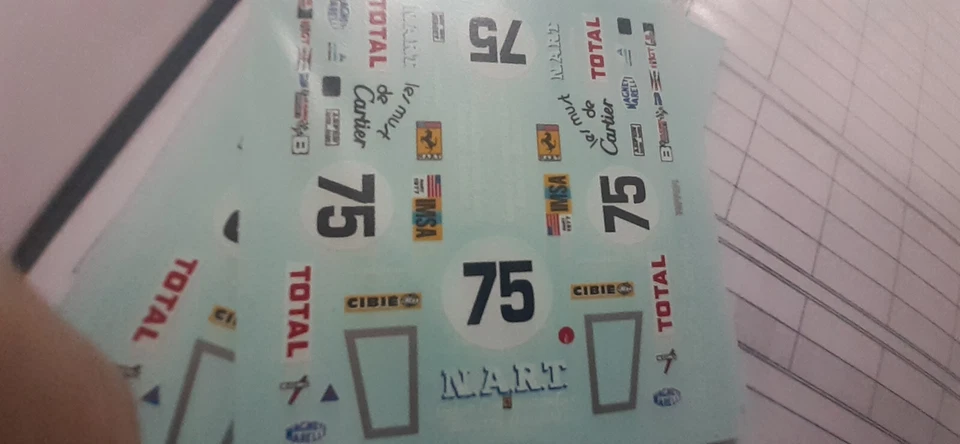 decals decalcomanie deco  ferrari 523625 gtb4 le mans 1977 1/323 - Photo 1/1