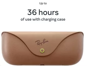 RAY-BAN Meta Charging Case For Smart Glasses Brown Leather Brand New - Picture 1 of 10