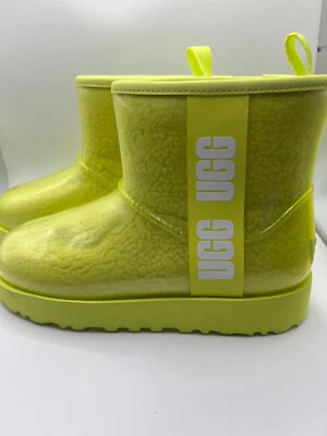 ¡NUEVO! UGG PLUSH - Mini botas clásicas transparentes para mujer - amarillo polen - talla 6 Foto 1 de 4