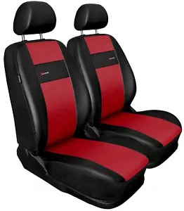 Coprisedili anteriori adatti a Mazda 323F similpelle nero/rosso - Foto 1 di 5