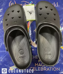 2024 Disney Parks Orecchie di Topolino Nero Zoccoli Adulti Crocs Taglia Uomo 6/8 - Foto 1 di 2