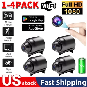 Built-In Battery WIFI Mini HD 1080P Camera Wireless Home Security  Night Vision- - Picture 1 of 19