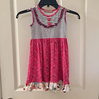 Jelly the Pug Tulip Polka Dot Bailey Knit Dress Girls Size 4 - Image 1 of 4