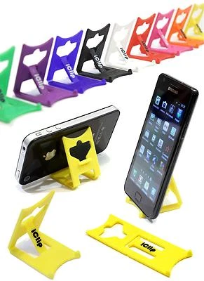 iPhone Smarth Phone Holder YELLOW Folding Travel iClip Desk Display Stand /Rest: - Image 1 of 4