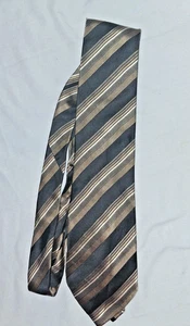 Roberto Villini Collezione Handarbeit 100% Seide Krawatte Braun Streifen Multi - Bild 1 von 4