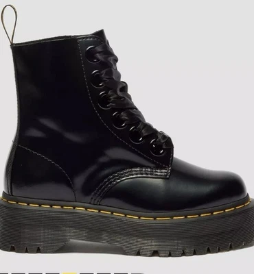 Botas de cuero Molly con plataforma Doc Dr. Martens para mujer talla 8 bota derecha única Foto 1 de 4