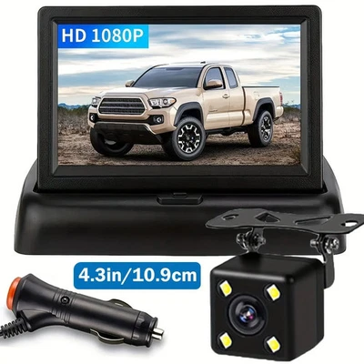 4.3" LCD Monitor Rear View Reverse Camera Folding Parking Backup Camera - Image 1 of 4