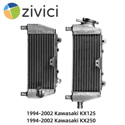 Radiador de aluminio apto para KAWASAKI KX125 KX250 KX 125 250 1994-2004 2001 2000 1995 Foto 1 de 4