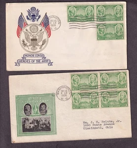 Two Scott 785 1c Army stamp cachet FDC first day covers includes Plimpton - Picture 1 of 1
