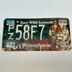 Pennsylvania Tiger Save Wild Animals Nummernschild PA Tag # PZ58F7 - Bild 1 von 5