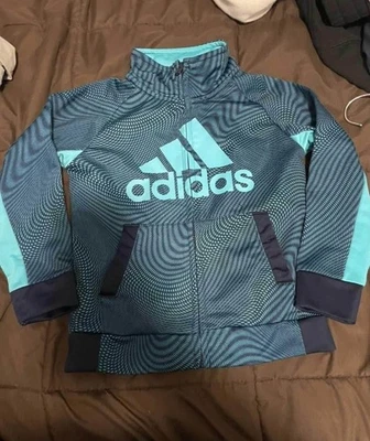 Adidas Toddler Track Jacket Size 3T Full Zip Kids Pockets Blue - Image 1 of 3